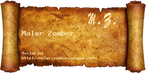 Maler Zombor névjegykártya
